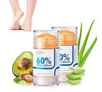Urea Cream 60 Percent for Feet, Urea Cream Stick for Cracked Heels and Dry Skin, Urea Foot Moisturiser for Women and Men, Suitable for Feet, Knees and Elbows 40g*2