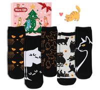 URECOVER Cat Socks Birthday Gift for Women - Funny Cute Animal Ladies Cotton Warm Thermal Winter Socks 4-7, Unique Girlfriend Present for Teenage Girls and Mum