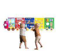 UREDISO Train Activity Wall Busy Board,Wooden Busy Board Train Activity Wall Panels,Montessori Sensory Wall Toys Panel for Kids, Learning Activity Center for Playroom,3 Years Old and Over
