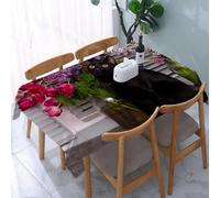 UREJD Table Cloth Rectangle 60x90 in Wipe Clean Tablecloth Water Resistant Table Cover for Kitchen,Animal,black cat raises his head. on the windowsill against the background of flow,Party Decorations