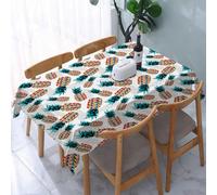 UREJD Table Cloth Rectangle 60x90 in Wipe Clean Tablecloth Water Resistant Table Cover for Kitchen,Art, colorful pineapple with geometric design, repeating array of triangle shapes,Party Decorations