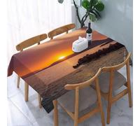UREJD Table Cloth Rectangle 60x90 in Wipe Clean Tablecloth Water Resistant Table Cover for Kitchen,Amazing sunset at the marina of Neapoli town in Peloponnese Greece,Party Decorations