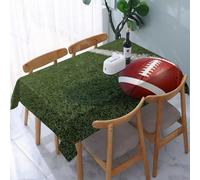 UREJD Table Cloth Rectangle 60x90 in Wipe Clean Tablecloth Water Resistant Table Cover for Kitchen,American Football near the Fifty Yard Line,Party Decorations