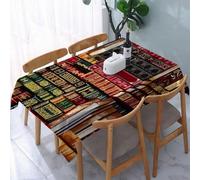 UREJD Table Cloth Rectangle 60x90 in Wipe Clean Tablecloth Water Resistant Table Cover for Kitchen,Classic Book Collection Display, a series of stunning retro arrays with style book,Party Decorations