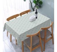 UREJD Table Cloth Rectangle 60x90 in Wipe Clean Tablecloth Water Resistant Table Cover for Kitchen,Charming Nautical Pattern Alternating Green Anchors and White Hearts on a Soft - H,Party Decorations