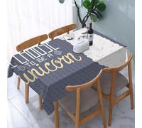 UREJD Table Cloth Rectangle 60x90 in Wipe Clean Tablecloth Water Resistant Table Cover for Kitchen,Cartoon animal, llama with unicorn horns, next to the phrase I chose to be a unico,Party Decorations