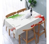 UREJD Table Cloth Rectangle 60x90 in Wipe Clean Tablecloth Water Resistant Table Cover for Kitchen,Detailed map of Italy, marked by red and green key locations and showcases differe,Party Decorations