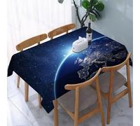 UREJD Table Cloth Rectangle 60x90 in Wipe Clean Tablecloth Water Resistant Table Cover for Kitchen,Earth, planet from space at night Galactic astronomy Under the motto Aeth,Party Decorations