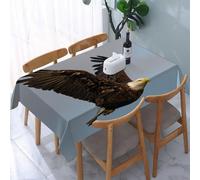 UREJD Table Cloth Rectangle 60x90 in Wipe Clean Tablecloth Water Resistant Table Cover for Kitchen,Eagle, Photo of a hunter Bird flying in the open sky Majestic animal Fauna,Party Decorations