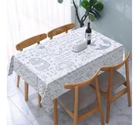 UREJD Table Cloth Rectangle 60x90 in Wipe Clean Tablecloth Water Resistant Table Cover for Kitchen,figures handwritten formulas tasks plots and calculations. Mathematical background,Party Decorations