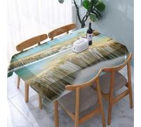 UREJD Table Cloth Rectangle 60x90 in Wipe Clean Tablecloth Water Resistant Table Cover for Kitchen,First level of Erawan Waterfall in Kanchanaburi Province Thailand,Party Decorations