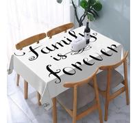 UREJD Table Cloth Rectangle 60x90 in Wipe Clean Tablecloth Water Resistant Table Cover for Kitchen,Family, handwriting quote about family structure with fi,Party Decorations