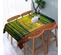 UREJD Table Cloth Rectangle 60x90 in Wipe Clean Tablecloth Water Resistant Table Cover for Kitchen,Farm Set, Pathway in The Autumn Dramatic Road To Infinitely Toned Warm Colors Rura,Party Decorations