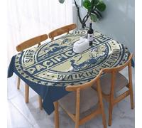 UREJD Table Cloth Rectangle 60x90 in Wipe Clean Tablecloth Water Resistant Table Cover for Kitchen,Hawaii Surfing Adventure Badge, 'Pacific Ocean Waves' Brand from Hawai Surf Camp a,Party Decorations