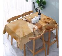 UREJD Table Cloth Rectangle 60x90 in Wipe Clean Tablecloth Water Resistant Table Cover for Kitchen,Horses,Arabian Horse Breed Running Out of the Desert Storm Sand Hi,Party Decorations