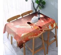 UREJD Table Cloth Rectangle 60x90 in Wipe Clean Tablecloth Water Resistant Table Cover for Kitchen,Little angel 's adventure in starry night 3d illustration conceptual background,Party Decorations
