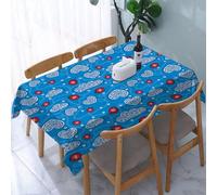 UREJD Table Cloth Rectangle 60x90 in Wipe Clean Tablecloth Water Resistant Table Cover for Kitchen,Ladybugs,Ladybugs and Ornate Clouds Magic in The Air Pure Hope Creatures Art Desig,Party Decorations