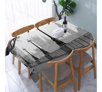 UREJD Table Cloth Rectangle 60x90 in Wipe Clean Tablecloth Water Resistant Table Cover for Kitchen,London, Big Ben from the Walking Way on the Thames with lanterns under the rain pi,Party Decorations