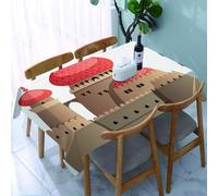 UREJD Table Cloth Rectangle 60x90 in Wipe Clean Tablecloth Water Resistant Table Cover for Kitchen,Magic Castle is colorful fantasy, charming castle, red - huge miracle,Party Decorations