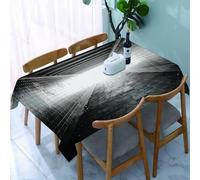 UREJD Table Cloth Rectangle 60x90 in Wipe Clean Tablecloth Water Resistant Table Cover for Kitchen,Monochrome tunnel vision, a black and white tunnel with light at the end evokes th,Party Decorations