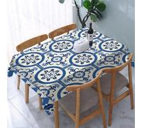 UREJD Table Cloth Rectangle 60x90 in Wipe Clean Tablecloth Water Resistant Table Cover for Kitchen,Moroccan-oriental-turkish inspired arabesque mosaic motifs in classic retro design,Party Decorations