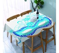 UREJD Table Cloth Rectangle 60x90 in Wipe Clean Tablecloth Water Resistant Table Cover for Kitchen,Masquerade, Venetian style mask, majestic, as if I am enjoying,Party Decorations