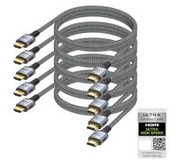 URELEGAN Certified HDMI Cable 5-Pack,3FT HDMI 2.1 Cord Multi Pack, 48Gbps 8K@60Hz 4K@144Hz, eARC HDCP 2.3, PS5 HDMI Cable for PS5/PS4, Xbox, Switch, PC, Monitor, Roku TV