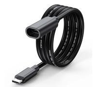 URELEGAN USB C Extension Cable 6.6FT for Power Charging, Black Waterproof USBC Male to Female Extender Cord 45W Charging Compatible with Ring USBC Solar Panel,Security Camera,Mag-Safe Charger,Phone