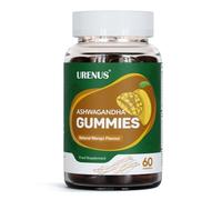 URENUS Ashwagandha Gummies 300mg with Lemon Balm, Chamomile & Lavender - Vitamin B6 for Nervous System & Psychological Function - Natural Mango Flavour - 60 Gummies