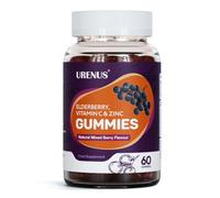 URENUS Elderberry Gummies 100mg with Vitamin C & Zinc - Vitamin C & Zinc for Normal Immune Function - Natural Mixed Berry Flavour - 60 Gummies