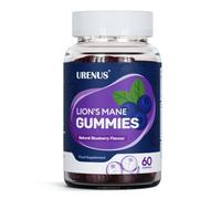 URENUS Lion’s Mane Gummies 2000mg Equivalent - 10:1 Extract with Vitamin B6 for Energy & Nervous System Function - Natural Blueberry Flavour - 60 Gummies
