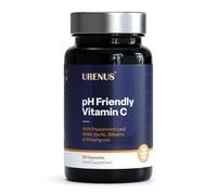 URENUS pH Friendly Vitamin C Capsules 450mg - Vitamin C as Calcium Ascorbate with Peppermint Leaf, MSM, Garlic, Bilberry & Wheatgrass - Immune Support Food Supplement - 60 Capsules