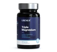 URENUS Triple Magnesium Capsules 60 Capsules - Magnesium Bisglycinate, Citrate & Malate Blend - Daily Magnesium Supplement for Muscle Function, Nervous System Support & Electrolyte Balance - Vegan