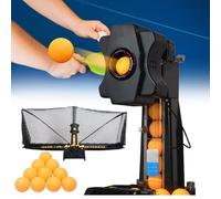UREUHLDCS Table Tennis Robot, Table Tennis Serving Machine, with Ball Collection Net and 100 Table Tennis Balls, Omnidirectional Serving, Ball Speed 4-40 M/s