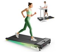 UREVO Compact Under Desk Treadmill with 2.5HP Quiet Motor, Slim Walking Pad with 6-point Shock Absorption, 38x90cm Running Area designed for Home/Office