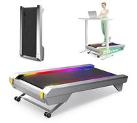 UREVO CyberPad Smart Walking Pad with 14% Auto Incline, Under Desk Treadmill for Office Fitness, Brushless Motorized, Speed-Responsive Lighting, Open-Front Running Area, AI-Powered App