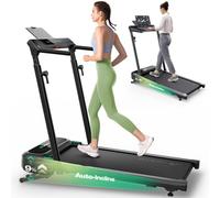 UREVO Smart Folding Treadmill with Auto Incline, 4-in-1 Walking Treadmill with Height-Adjustable Handrail & Multifunctional Desk, 3.0 HP Quiet Dual Brushless Motor, 12-Point Shock Absorption System