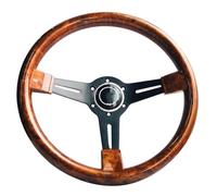 URFEDA 350 mm 14 Inch Retro Wooden Steering Wheel, Sports Steering Wheel, Classic Car Steering Wheel, Vintage Wooden Steering Wheel with 6-Hole Steering Wheel Hub Adapter, Universal Retrofit Vintage
