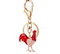 URFEDA Bling Rhinestone Keyring Cute Rooster Animal Style Crystal Glitter Key Ring Suitcase Backpacks Handbag Pendant Decoration Ornament Charm Car Diamond Keychain Keychain, red, One Size