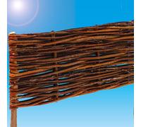 UrFence 10 Willow Fence Panels - 100x20cm Woven Edging for Garden Borders - Flower Bed Fencing - Tree Fence Surround - Driveway Path and Lawn Edging Decorative Wood Panels - Wooden Garden Edging