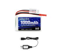 URGENEX 2S Lipo Battery 7.4V 1000mAh 35C(Burst 70C) Rechargeable RC Battery with JST Plug Compatible with WLtoys RC Cars A949 A959 A969 A979 K929 and Most 1/14 1/16 1/18 1/24 Scale RC Car Truck