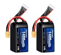 URGENEX 6S Lipo Battery 1400 mAh 22.2 V 100C with XT60 Plug RC Battery Fit for RC FPV Racing Drone Quadcopter Helicopter Airplane Racing Models (2 Pieces)