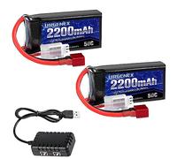 URGENEX 7.4V 2200mAh Lipo Battery 50C(Burst 80C) High Discharge Rate RC Batteries Deans T Plug with 1 to 2 USB Charger Fit for RC Car Truggy, RC Airplane, FPV Drone, UAV Quadcopter and Helicopter