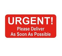 Urgent - Please Deliver as Soon As Possible - Small Packing Sticky Labels/Stickers (500 Labels on Sheets)