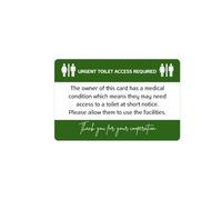 Urgent Toilet Access Request Medical Information Metal Card - Discreet Wording Wallet Purse Card - Bowel or Bladder Condition Help