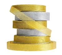 urhep 25Yards Natural Gold Satin Ribbon Gift Bow Tape Crafts DIY Ribbon Sewing Party Wedding Decoration 6mm 10mm 15mm 25mm 40mm 50mm (Size : Silver 6mm 25Yards)