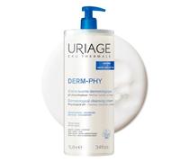 Uriage Derm-Phy Cleansing Cream 1L - Moisturizing Body Cleanser with Shea Butter - 2-in-1 Cleansing & Nourishing - Face, Body & Hair - 92% Natural Origin, Paraben & Soap-Free - Physiological pH
