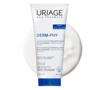 Uriage Derm-Phy Cleansing Cream 200mL - Moisturizing Body Cleanser with Shea Butter - 2-in-1 Cleansing & Nourishing - Face, Body & Hair - 92% Natural Origin, Paraben & Soap-Free - Physiological pH