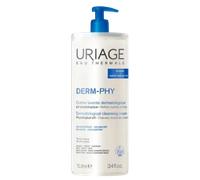 Uriage Derm-Phy Cleansing Cream 1L - Moisturizing Body Cleanser with Shea Butter - 2-in-1 Cleansing & Nourishing - Face, Body & Hair - 92% Natural Origin, Paraben & Soap-Free - Physiological pH