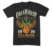 Uriah Heep Men's Still Rocking Cotton T-Shirt in Black | Size: Large Uriah Heep Black L